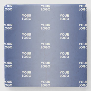 Einfache Wiederholung des Logos Navy Blue Gradient Steinuntersetzer
