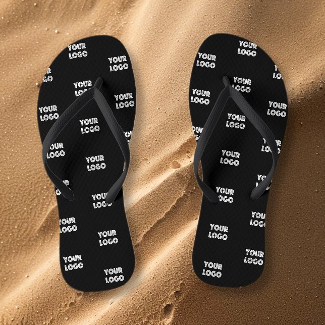 Einfache Wiederholung des Logos | Schwarz Flip Flops (Von Creator hochgeladen)