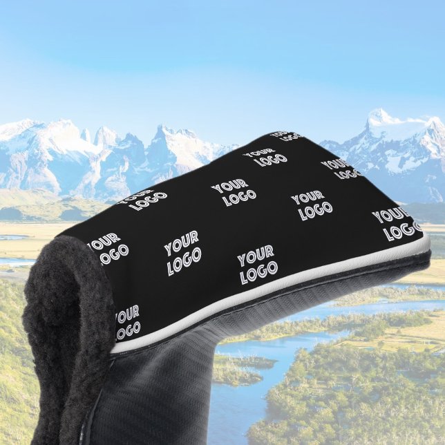 Einfache Wiederholung des Logos | Schwarz Golf Headcover (Von Creator hochgeladen)