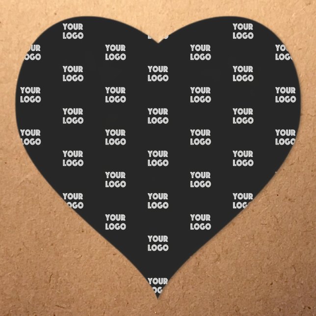 Einfache Wiederholung des Logos | Schwarz Herz-Aufkleber (Von Creator hochgeladen)