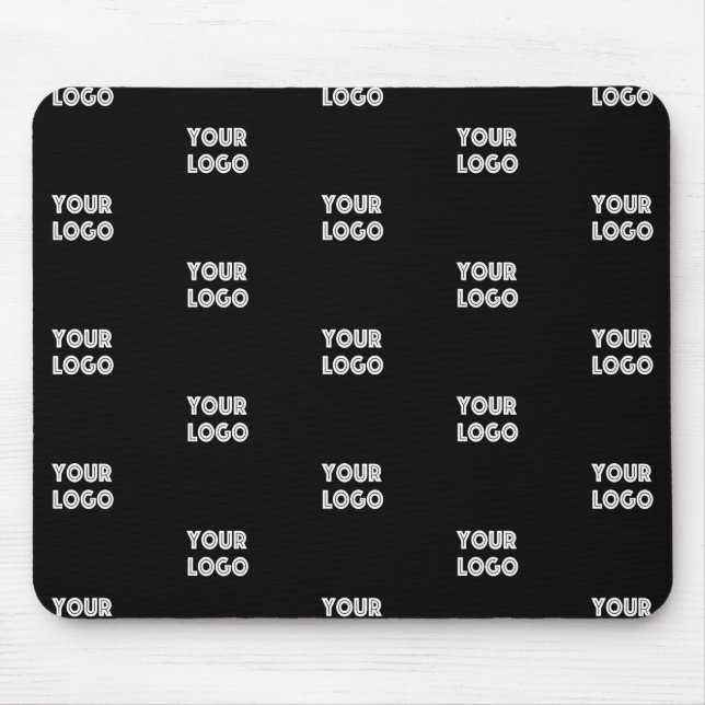 Einfache Wiederholung des Logos | Schwarz Mousepad (Vorne)