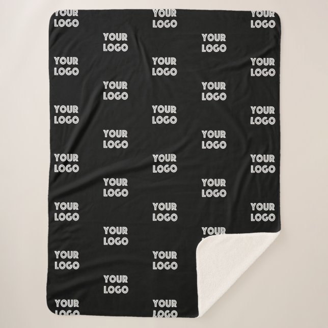 Einfache Wiederholung des Logos | Schwarz Sherpadecke (Vorderseite)