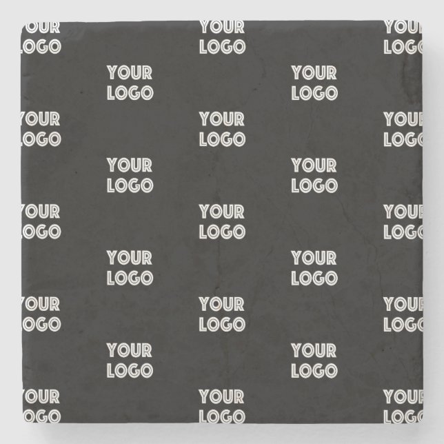 Einfache Wiederholung des Logos | Schwarz Steinuntersetzer