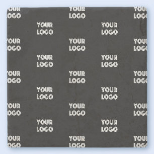 Einfache Wiederholung des Logos   Schwarz Steinuntersetzer