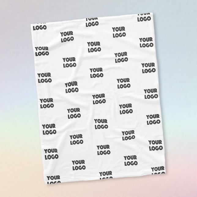 Einfache Wiederholung des Logos | weiß Fleecedecke (Von Creator hochgeladen)