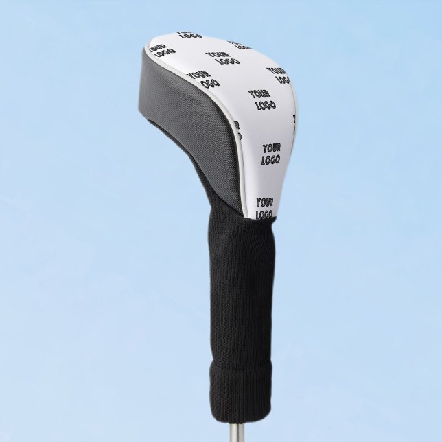 Einfache Wiederholung des Logos | weiß Golf Headcover (Von Creator hochgeladen)