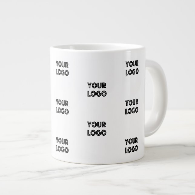 Einfache Wiederholung des Logos | weiß Jumbo-Tasse (Vorderseite Rechts)
