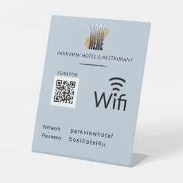 Einfache WiFi-Netzwerkkennwort QR-Logo-Dusche blau Sockelschild