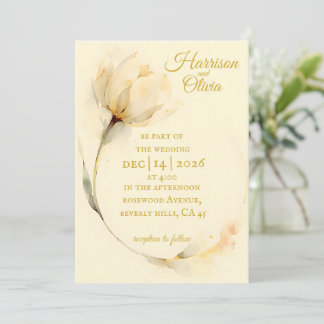 Einfache Wildblume Beige Wasserfarben Tulpe Hochze Einladung
