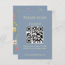 Einfache Wildblume Blue QR Code & UAWG Wedding