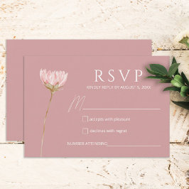 Einfache Wildblume Boho | Dusty Rose Wedding RSVP Karte