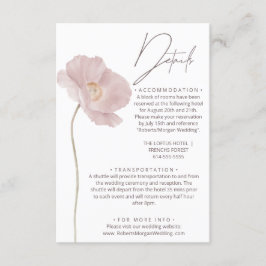 Einfache Wildblume Boho Wedding Details Begleitkarte