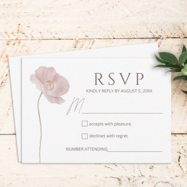Einfache Wildblume Boho Wedding RSVP (Von Creator hochgeladen)