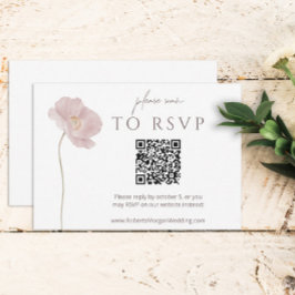 Einfache Wildblume Boho Wedding RSVP mit QR Code Karte