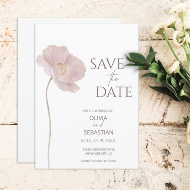 Einfache Wildblume Boho Wedding Save The Date (Von Creator hochgeladen)