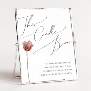 Einfache Wildblume   Diese Kerze brennt Schild