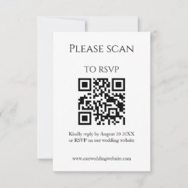 Einfache Wildblume Eleganter QR Code & UAWG Weddin RSVP Karte