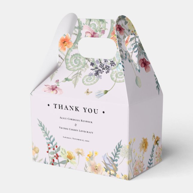 Einfache Wildblume Fern Lavender Wedding Geschenkschachtel (Vorderseite)