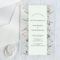 Einfache Wildblume Fern Mind Green Engagement Part