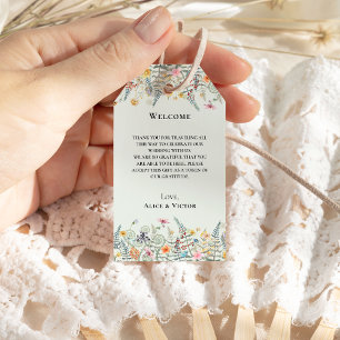 Einfache Wildblume Fern Mint Green Wedding Willkom Geschenkanhänger