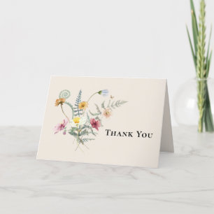 Einfache Wildblume Fern Wedding Dankeschön Card Dankeskarte
