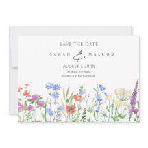 Einfache Wildblume Foto Hochzeit speichern das Dat