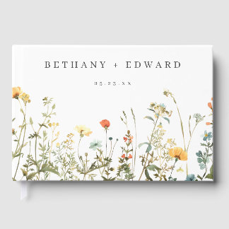 Einfache Wildblume Hochzeit Gästebuch