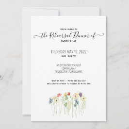 Einfache Wildblume Probe Abendessen Einladung