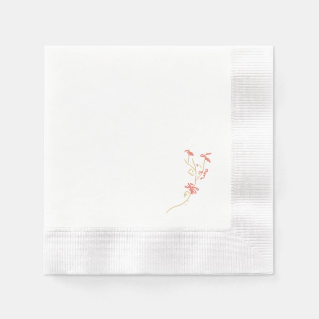 Einfache Wildblume | White Napkins Serviette (Vorderseite)