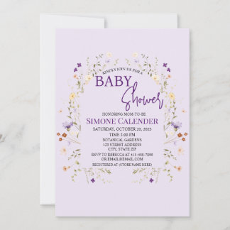 Einfache Wildblumen-Blumen-Baby-Shower-Einladung Einladung