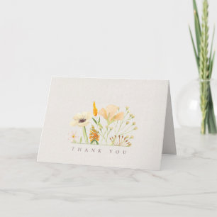 Einfache Wildblumen Hochzeit Danke Karte