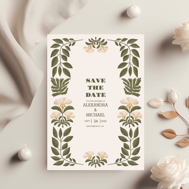 Einfache Wildblumen Hochzeit im botanischen Garten Save The Date (Von Creator hochgeladen)