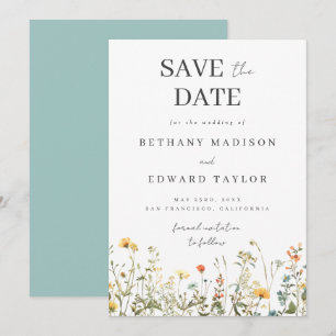 Einfache Wildblumen-Hochzeit - Sichert Euch den Te Save The Date