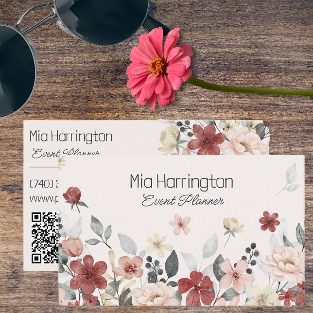 Einfache Wildblumen mit QR-Code Visitenkarte (Von Creator hochgeladen)