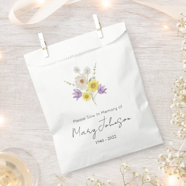 Einfache Wildblumen-Samenpackung Beerdigung  Geschenktütchen (Ausgeschnitten)