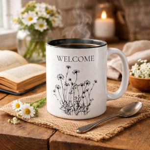 Einfache Wildblumen Willkommens-Tasse Tasse