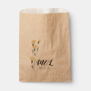 Einfache Wilde Blumen Handgezeichnete Hochzeit  Geschenktütchen