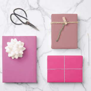 Einfache Wilde Orchideen-Rose-Pink-Töne 3 Nuancen Geschenkpapier Set