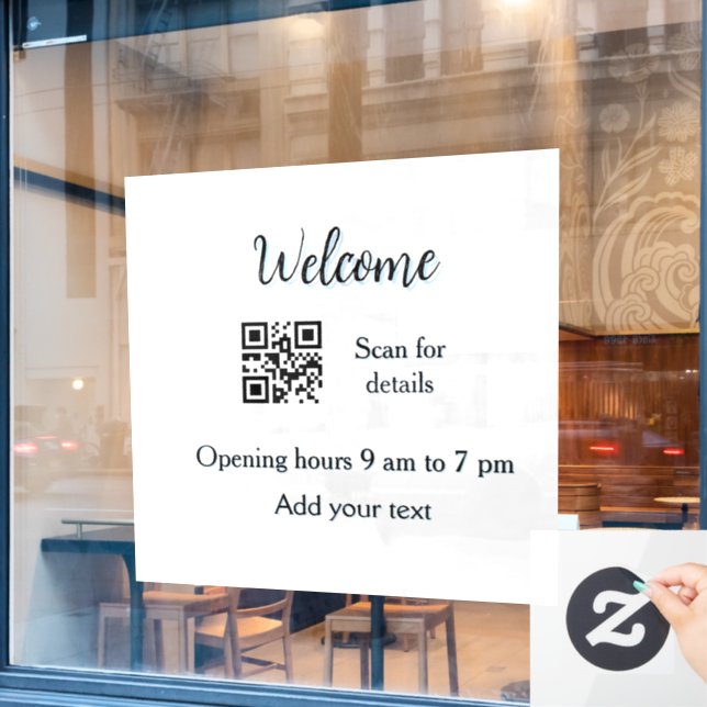 Einfache Willkommensöffnung Willkommens-Barcode QR Fensteraufkleber (Café-Fenster)