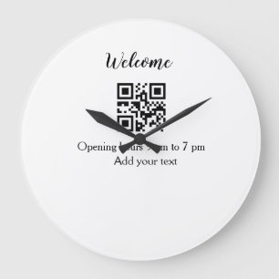 Einfache Willkommensöffnung Willkommens-Barcode QR Große Wanduhr