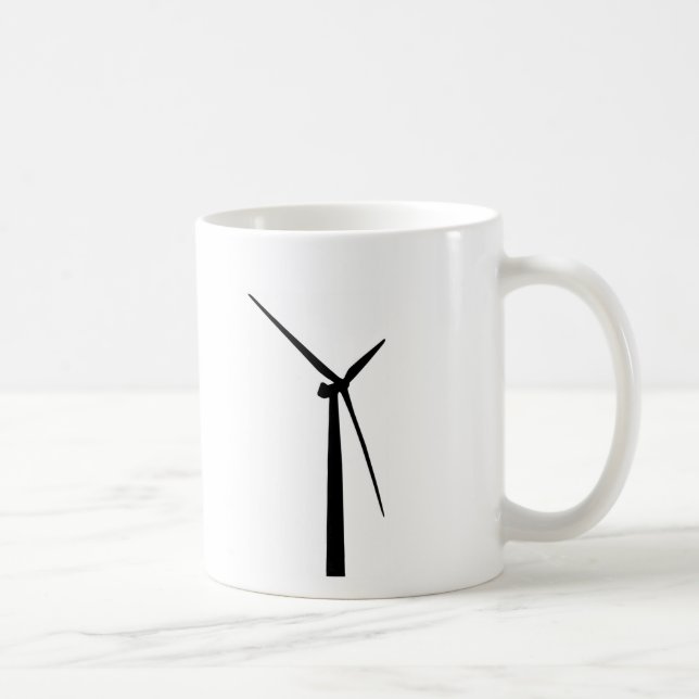 Einfache Windturbine-Grünenergie-Silhouette Tasse (Rechts)