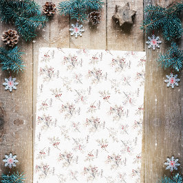 Einfache Winter Birds Red Berries Weihnachten Seidenpapier