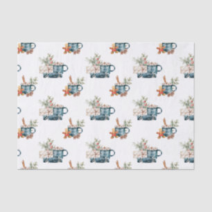 Einfache Winter Blue Ästhetik Watercolor Weihnacht Seidenpapier