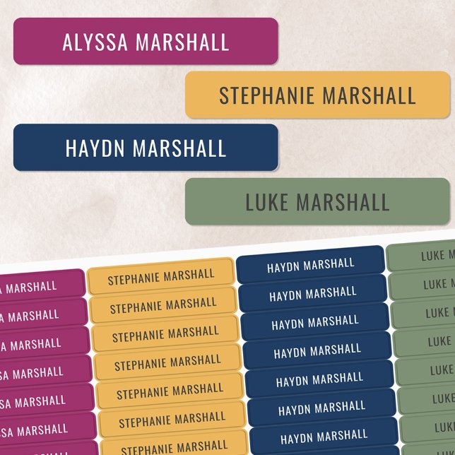 Einfache Winter Bright Farben Kinder Wassersichere Etiketten (Von Creator hochgeladen)