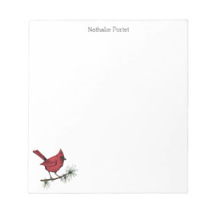 Einfache Winter Rot Kardinal Bird Custom Notizblock