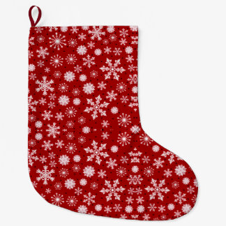 Einfache Winter-Schneeflocke Großer Weihnachtsstrumpf