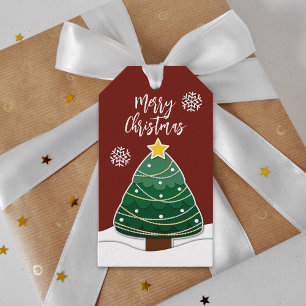 Einfache Winter Schneeflocken Weihnachtsfeiertag R Geschenkanhänger