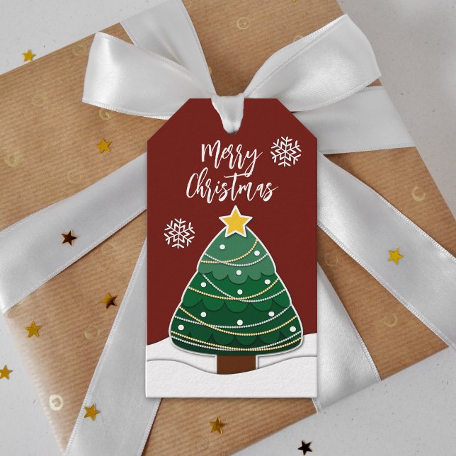 Einfache Winter Schneeflocken Weihnachtsfeiertag R Geschenkanhänger (Von Creator hochgeladen)