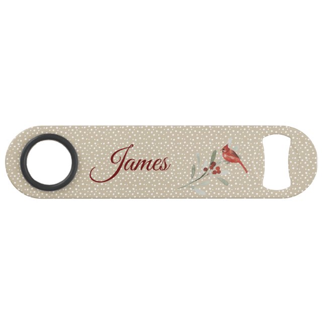 Einfache Winters | KARDINAL | Hochzeit Speed Flaschenöffner (Vorderseite (Horizontal))