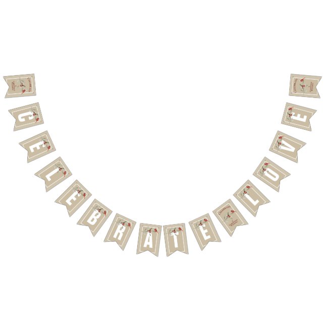 Einfache Winters mit Kardinal | Feierliche Liebe Wimpelkette (Alle)